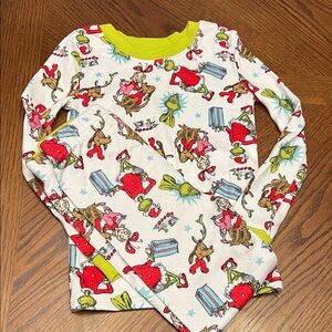 Kids Long Sleeve Grinch Print Pj’s